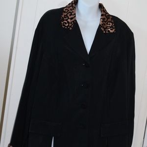 Lane Bryant Dress Jacket with Gold Velvet Trim